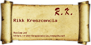 Rikk Kreszcencia névjegykártya